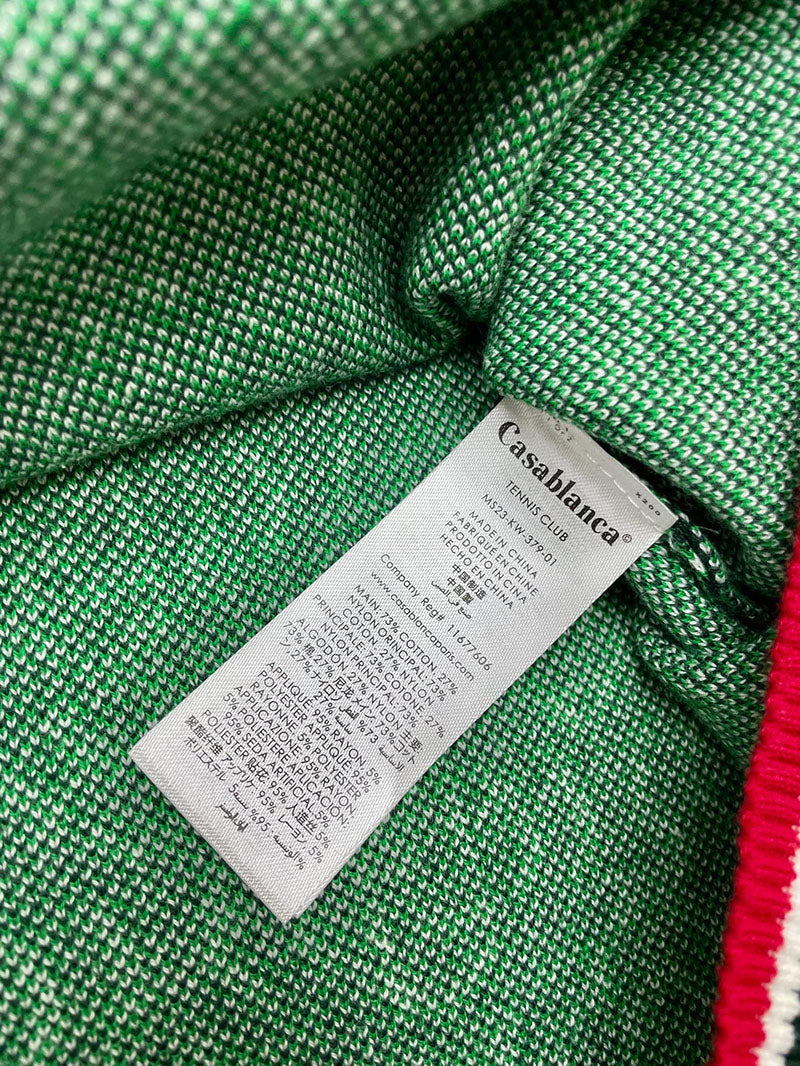 CASABLANCA Diamond Logo Jacquard Polo Shirt Green