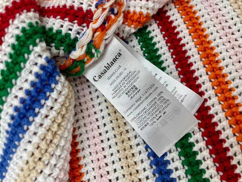 CASABLANCA Rainbow Striped Crochet Shirt