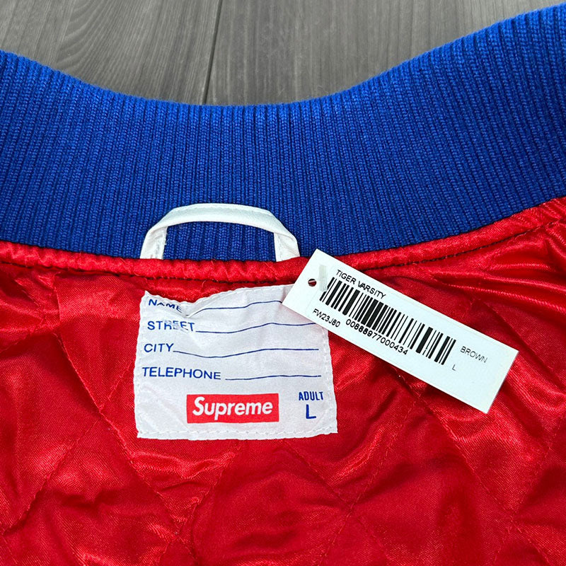 Supreme Tiger Varsity Jacket Brown