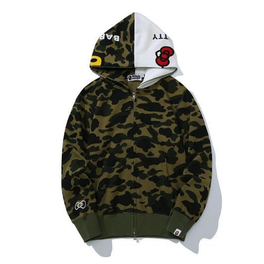 BAPE x Sanrio Milo Hello Kitty Split Face 1st Camo Full Zip Hoodie