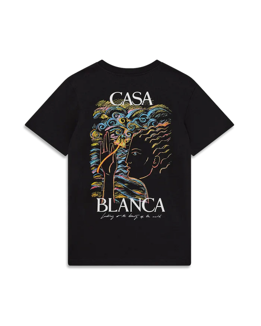 CASABLANCA Mushroom Goddess T-Shirt Black