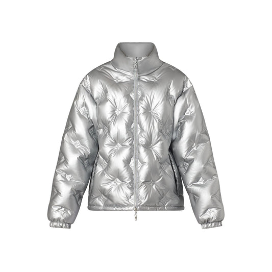 Louis Vuitton Metallic Monogram Flowers Reversible Puffer Jacket