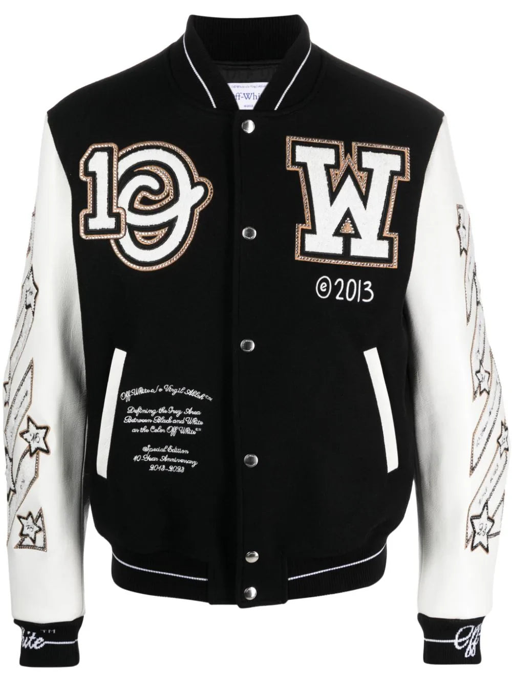 OFF - WHITE Logic Varsity Jacket black
