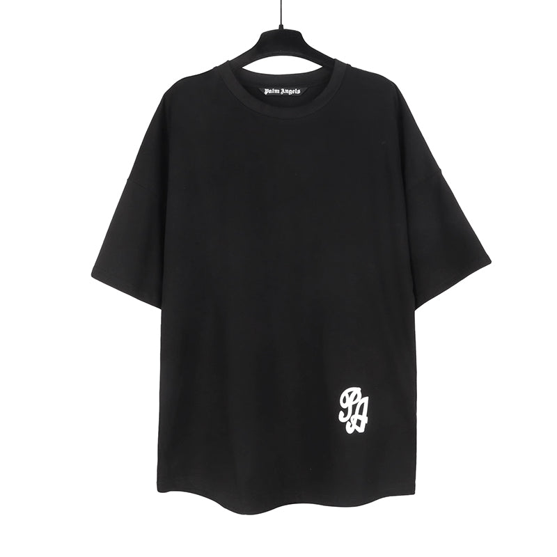 Palm Angels Logo Print Over Cotton T-shirt Black