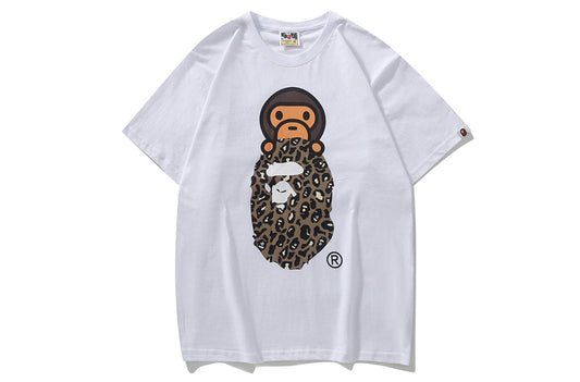 BAPE Leopard Milo On APE HEAD TEE White