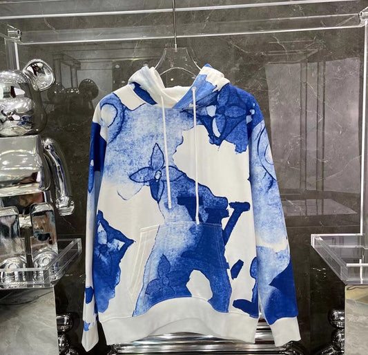 Louis Vuitton Watercolor Giant Monogram Hoodie Blue