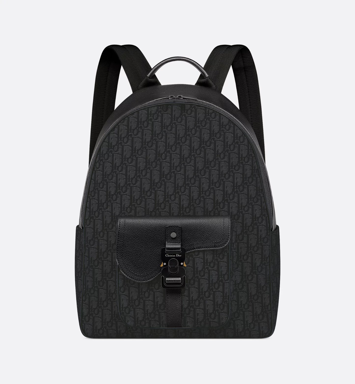 Dior Saddle Backpack with Zipper In Black