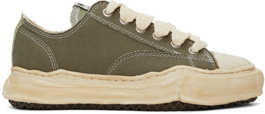 Maison Mihara Yasuiro Baker OD OG Sole Canvas Low Green
