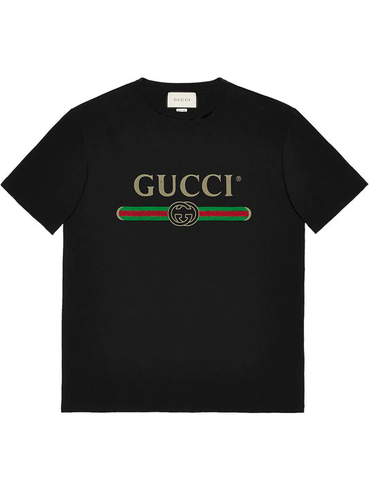 Gucci Cotton Jersey Oversize With Logo Black