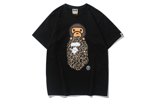 BAPE Leopard Milo On APE HEAD TEE Black
