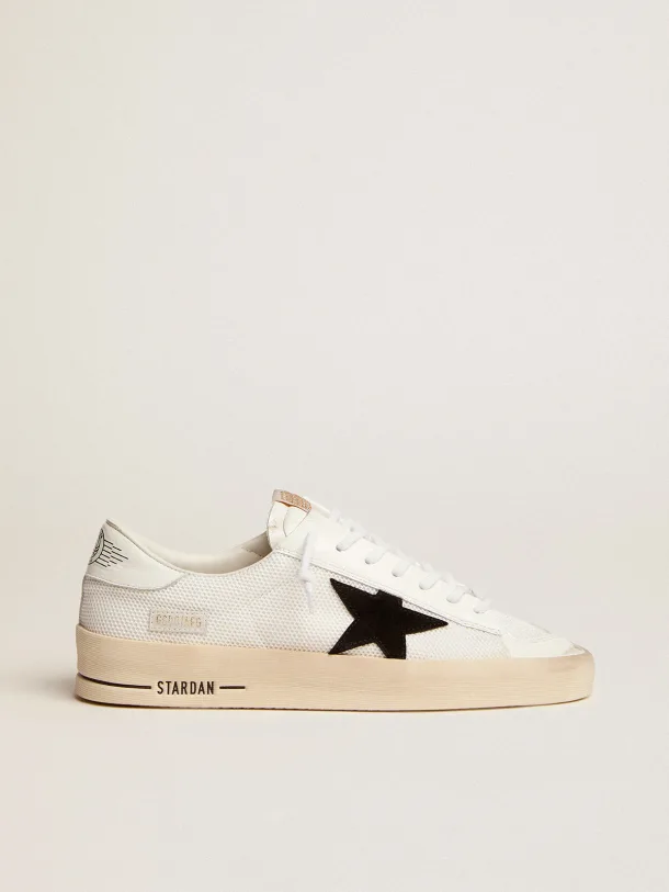 Golden Goose Stardan White mesh with black suede star and white leather heel tab