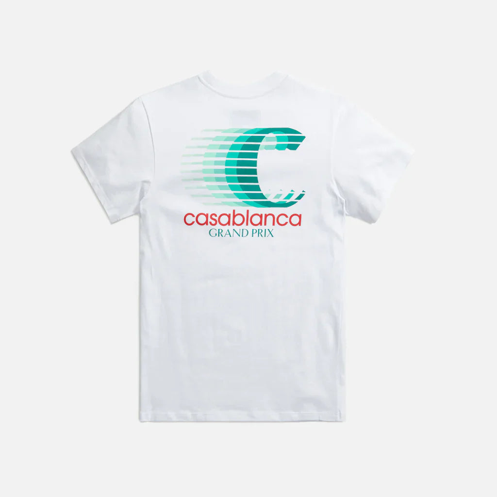 CASABLANCA Grand Prix Logo Double Sided Tee White
