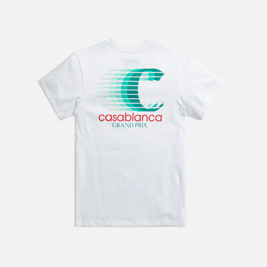 CASABLANCA Grand Prix Logo Double Sided Tee White