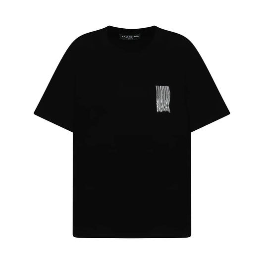 Balenciaga Barcode Logo Oversize T Shirt Black