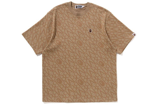 BAPE Sport Monogram Ape Head One Point Tee Beige