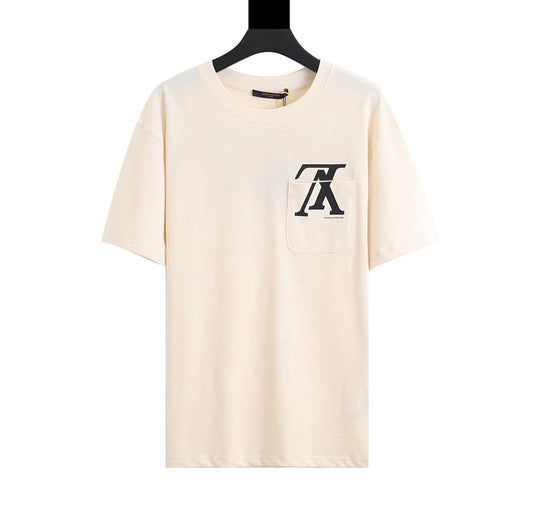 Louis Vuitton Upside Down LV Logo Pocket T Shirt Cream