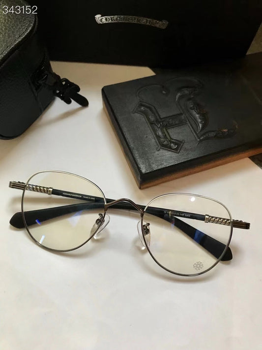 Chrome Hearts Round Frame Glasses Silver Black