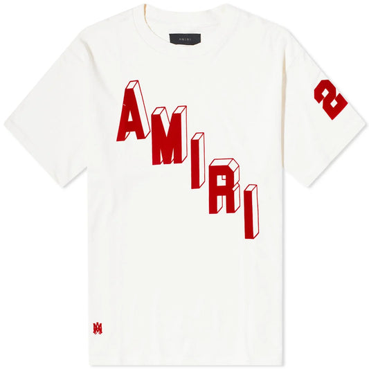 AMIRI Flocked Hockey Skater Tee White
