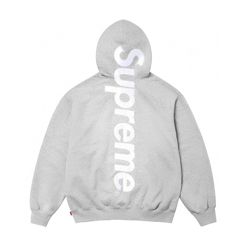 Supreme Satin Applique Hooded Sweatshirt (FW24) Grey