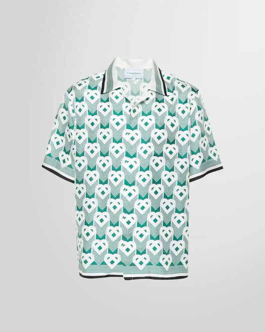 CASABLANCA Heart Monogram Sport Silk Shirt