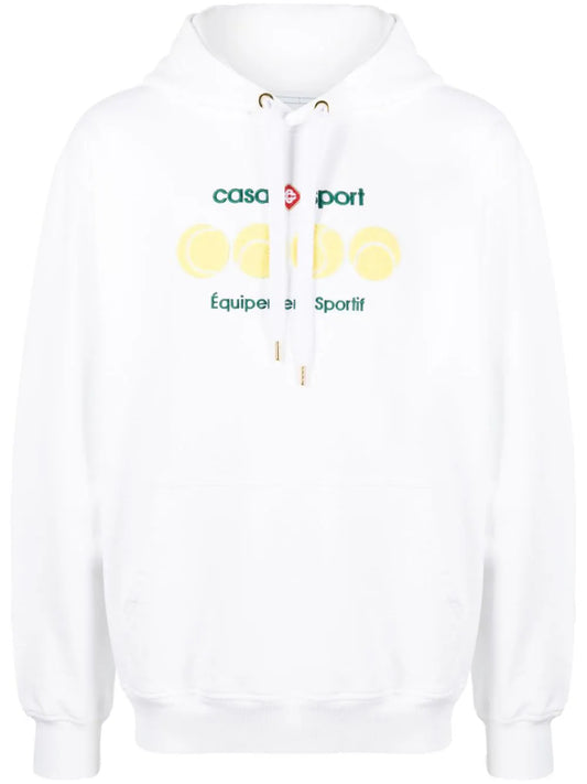 Casablanca Hoodie Casa Sport Tennis Balls White