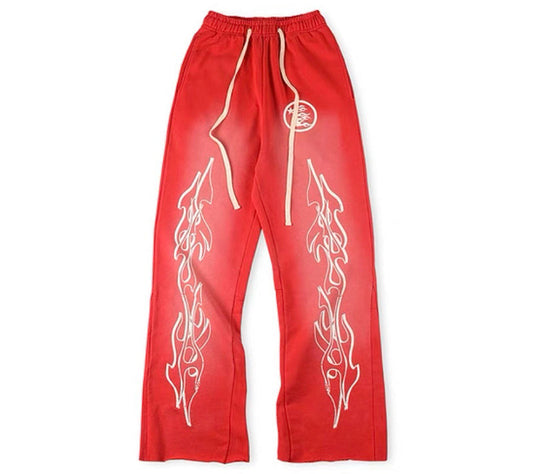Hellstar Studios Racer Flare Sweatpants Red