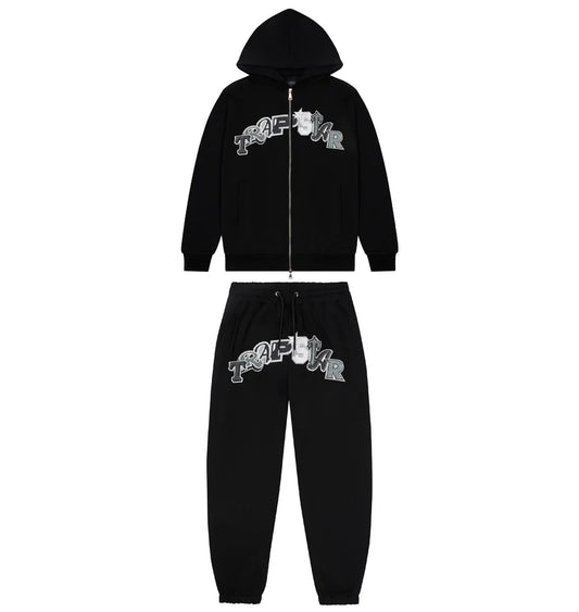 Trapstar Wildcard Chenille Hoodie Tracksuit Black Monochrome Edition