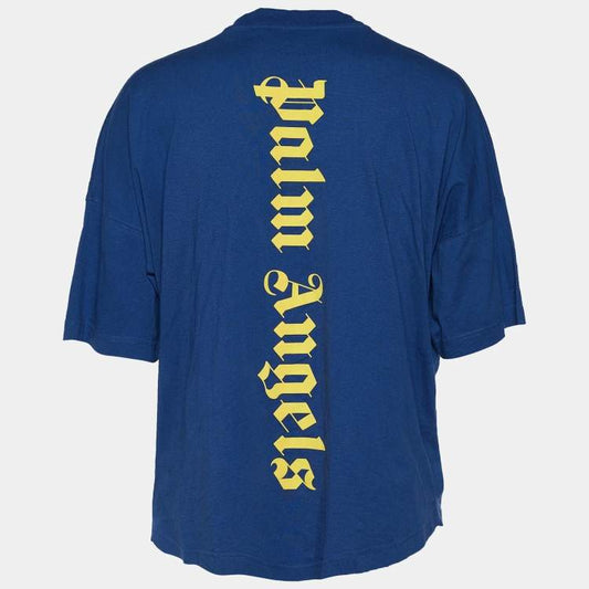 Palm Angels Vertical Logo T Shirt Blue/Yellow