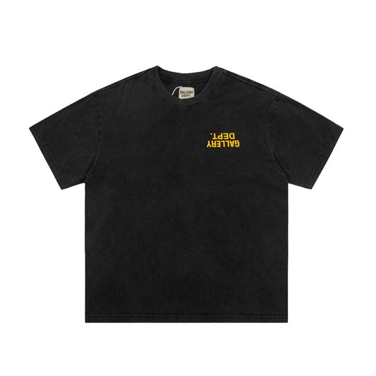 Gallery Dept Black Yellow Upside Down Logo Tee