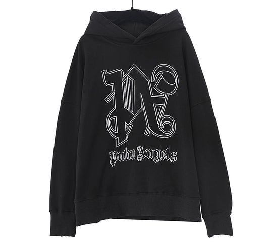 Palm Angels Black Monogram Hoodie