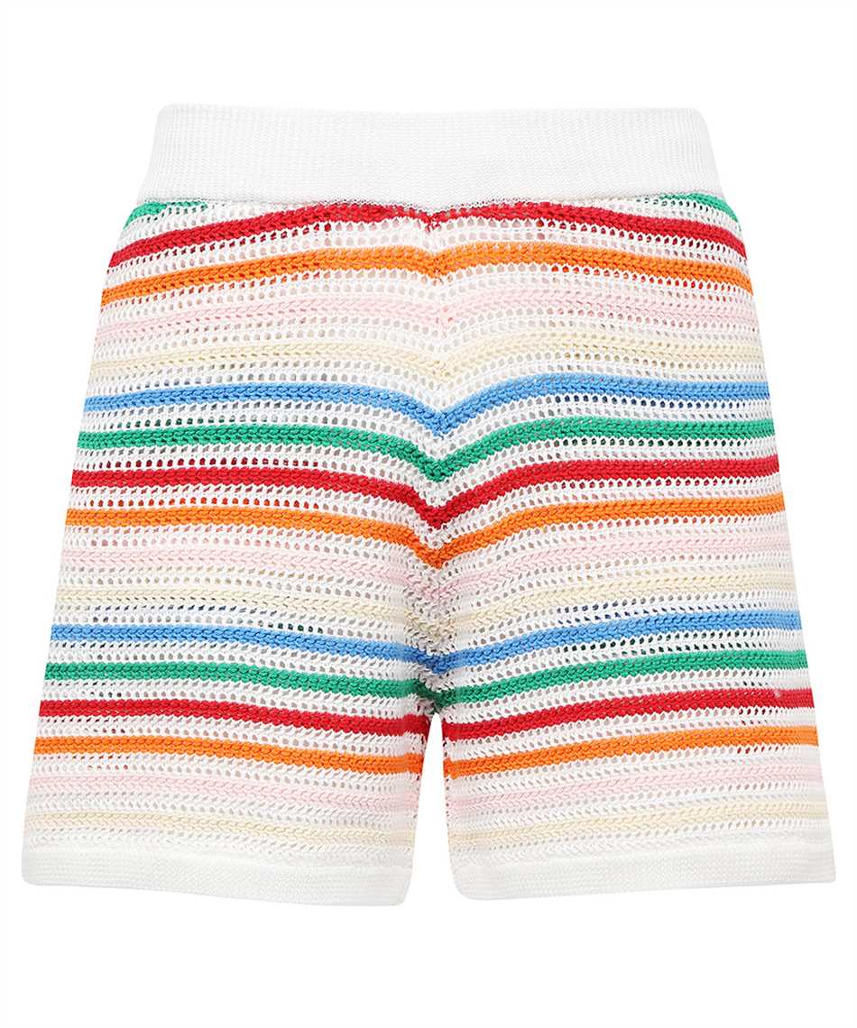 CASABLANCA Rainbow Striped Crochet Short