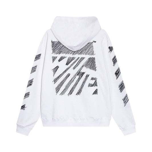 Off-White Scribble Diag-print Cotton Hoodie White