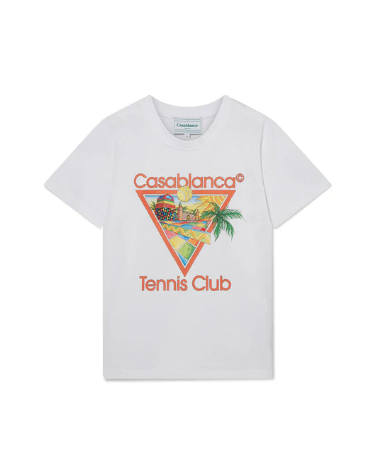 CASABLANCA Afro Cubism Tennis Club T Shirt White