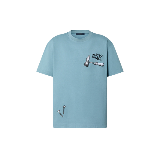Louis Vuitton LV Logo T Shirt Light Blue