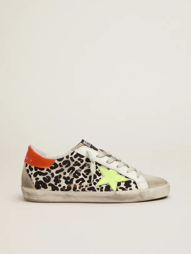 Golden Goose Super-Star Leopard-print and neon