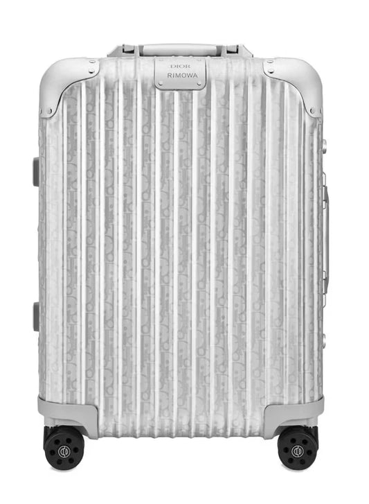 Dior x RIMOWA Carry-On Suitcase Silver Dior Oblique Aluminum