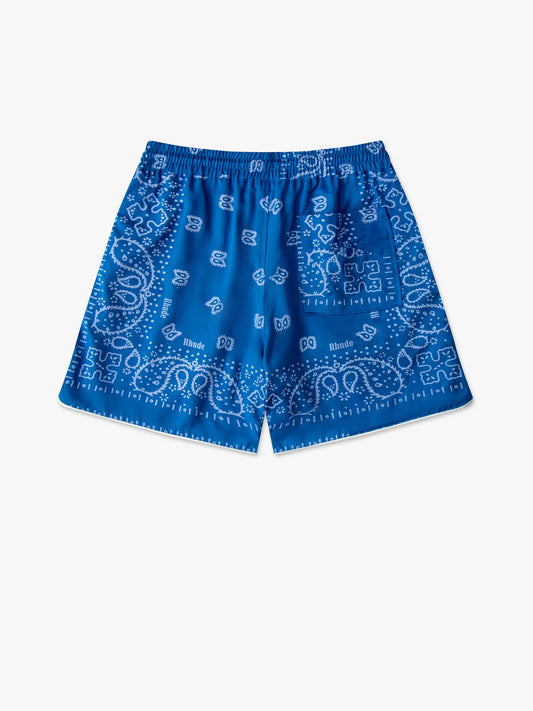 Rhude Bandana Print Swim Trunk Short Blue