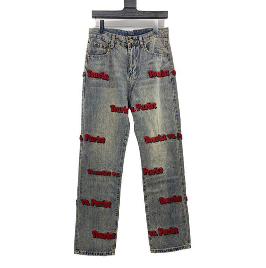 Louis Vuitton Tourist VS Purist Tuffetage Denim Pants Red