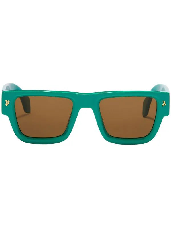 Palm Angels Palisade Square Sunglasses Green