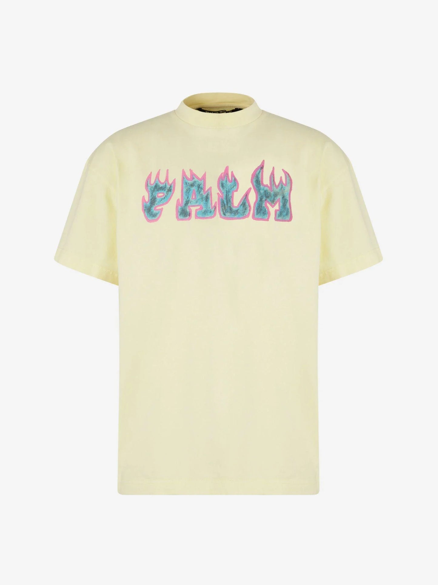 Palm Angels Flames Vintage T-Shirt  Yellow