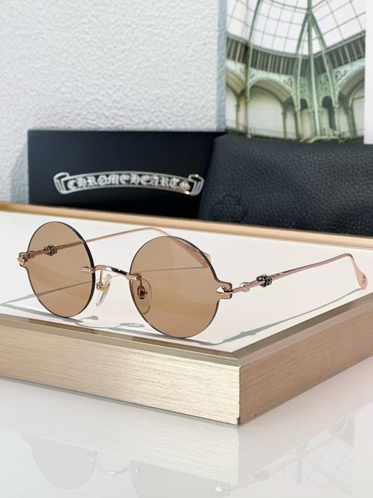 Chrome Hearts Round Sunglasses Caramell