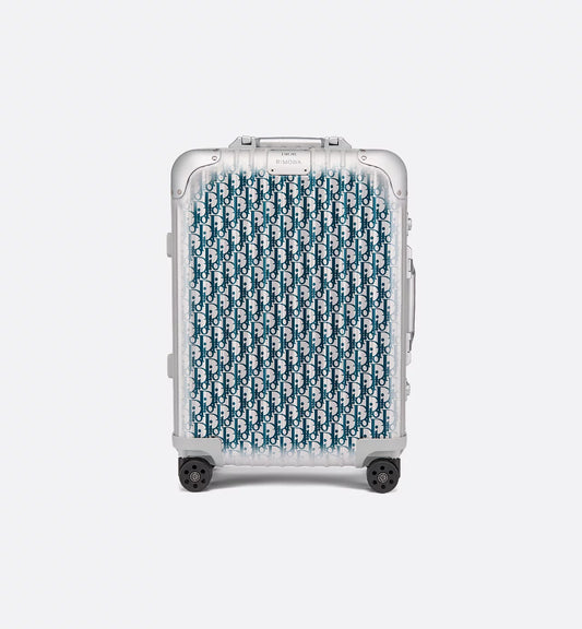 Dior x RIMOWA Carry-On Suitcase Gradient Blue Dior Oblique Aluminum