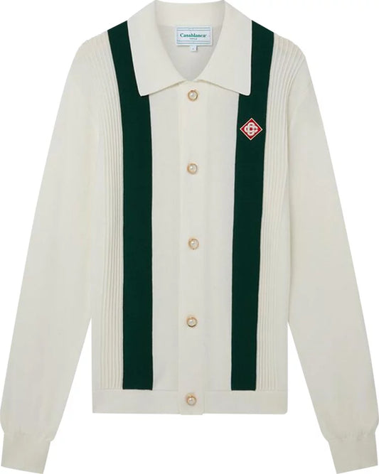 Casablanca Stripe Knit Cardigan 'White'