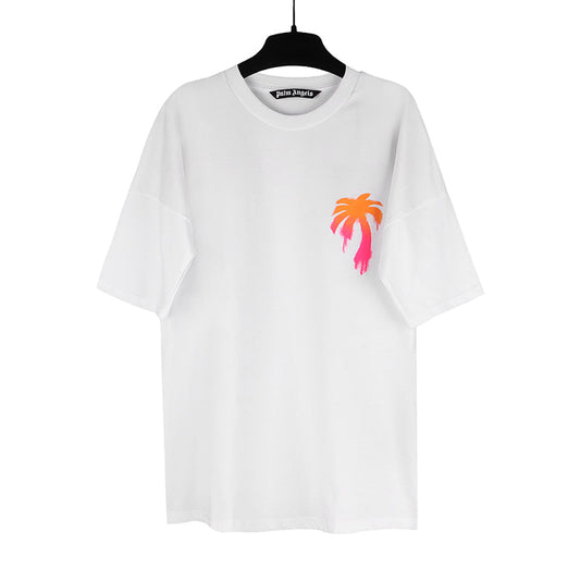 Palm Angels Sprayed Palm Logo Over T-Shirt White