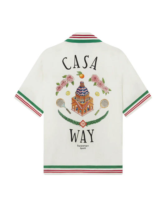 Casablanca Casa Way Knitted Collar Silk Shirt