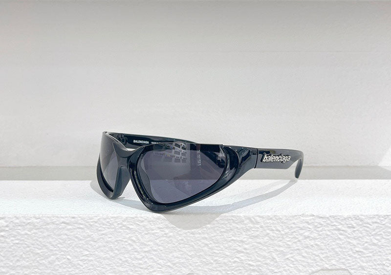 Balenciaga Xpander BB0202s-001 wrap around black sunglasses
