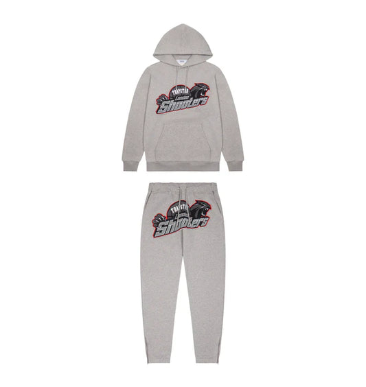 Trapstar Shooters Hoodie Tracksuit Grey/Red