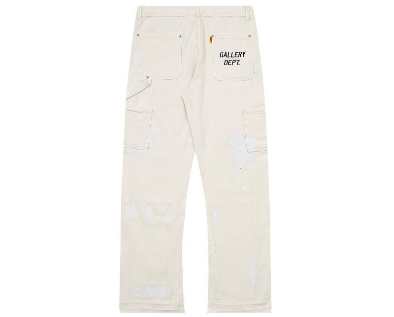 Gallery Dept GD Logo Cargo Flared Pants White