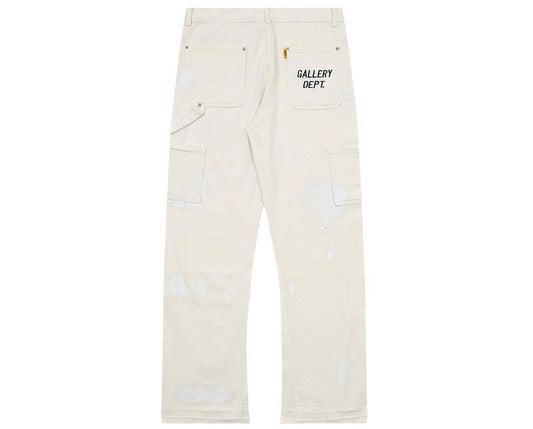 Gallery Dept GD Logo Cargo Flared Pants White