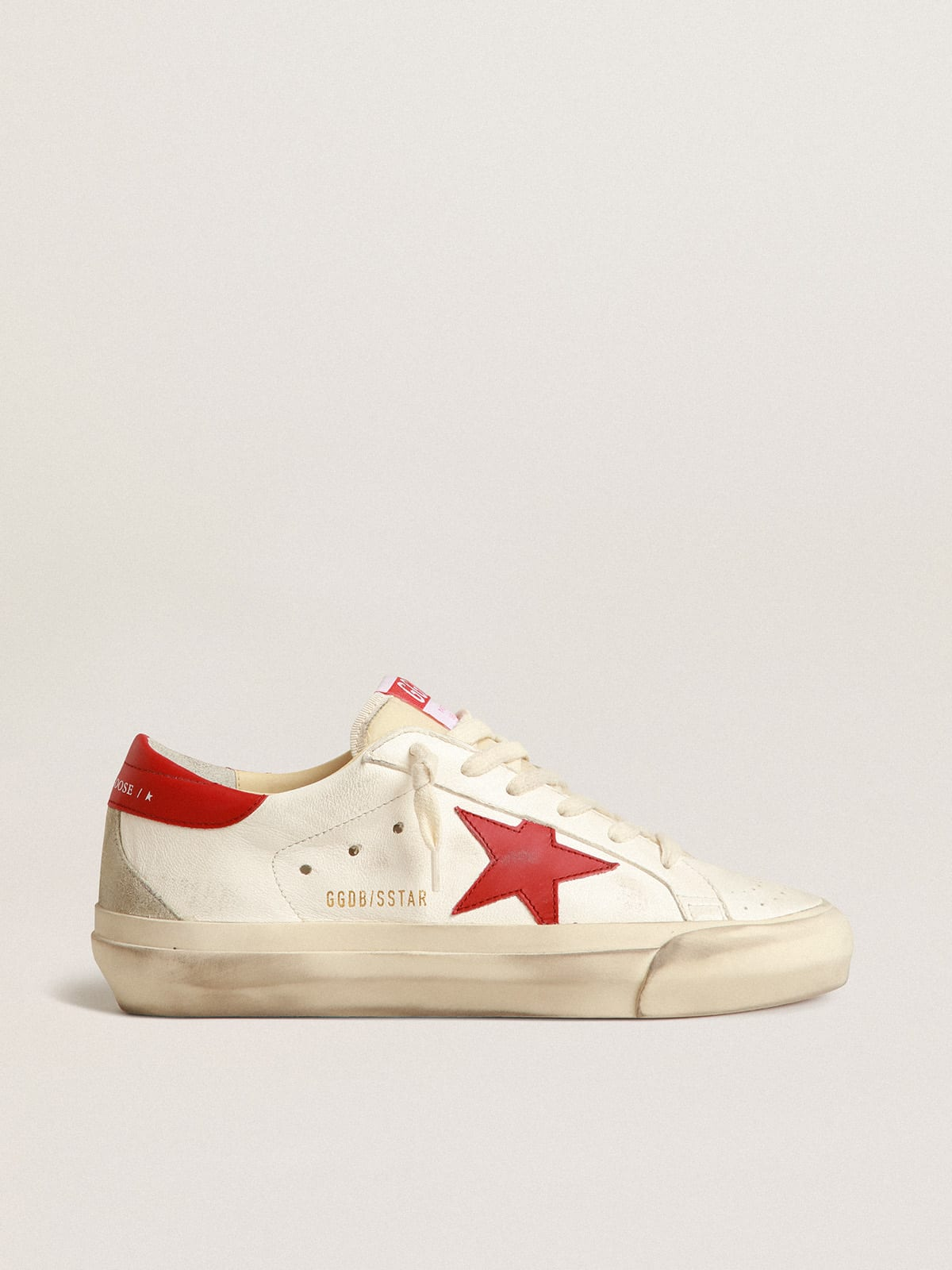 Golden Goose SUPERSTAR LTD in nappa with red star and heel tab